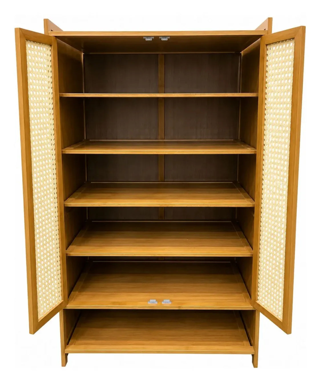 Mueble multiuso en madera y ratan