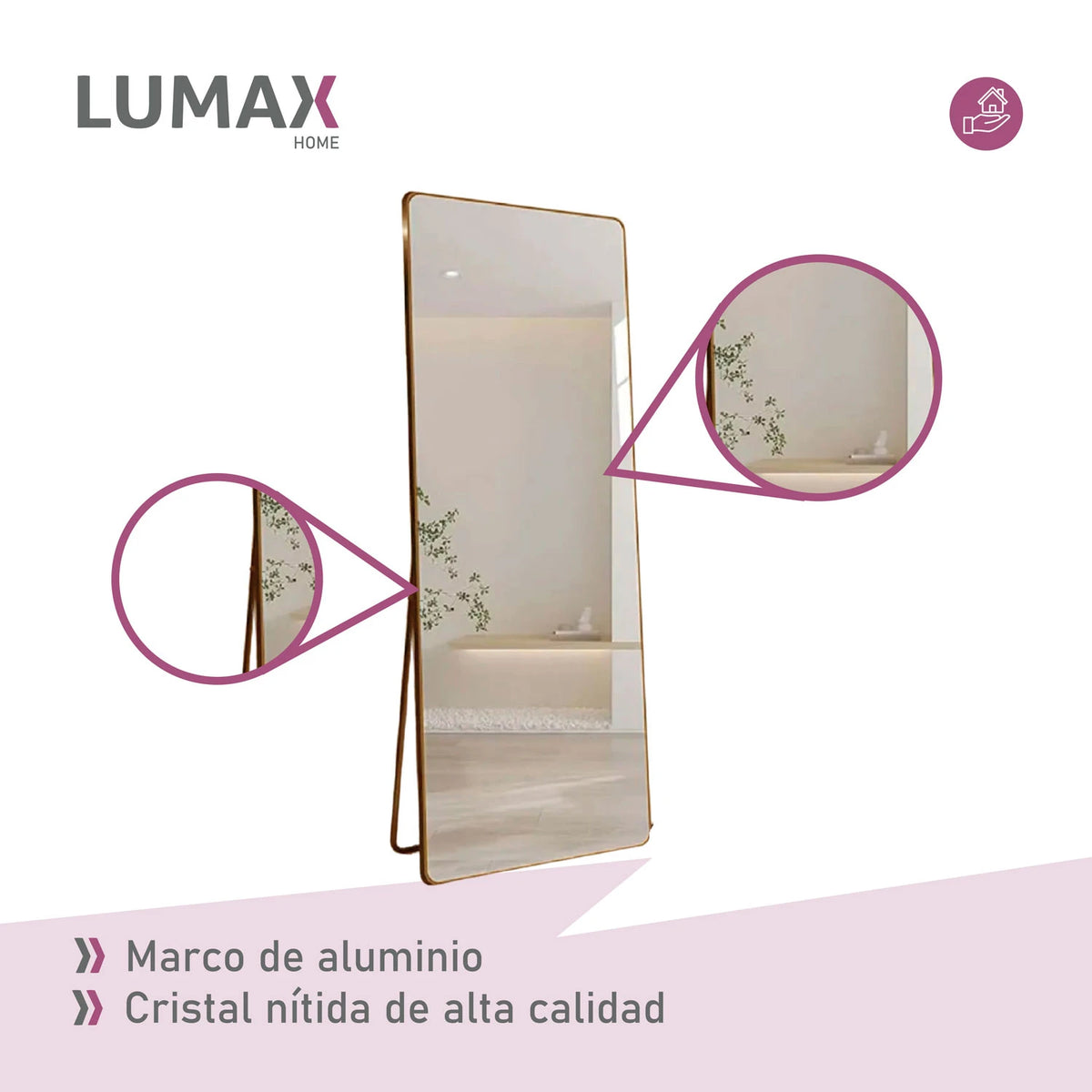 Espejo de pie o pared Glamour Lumax