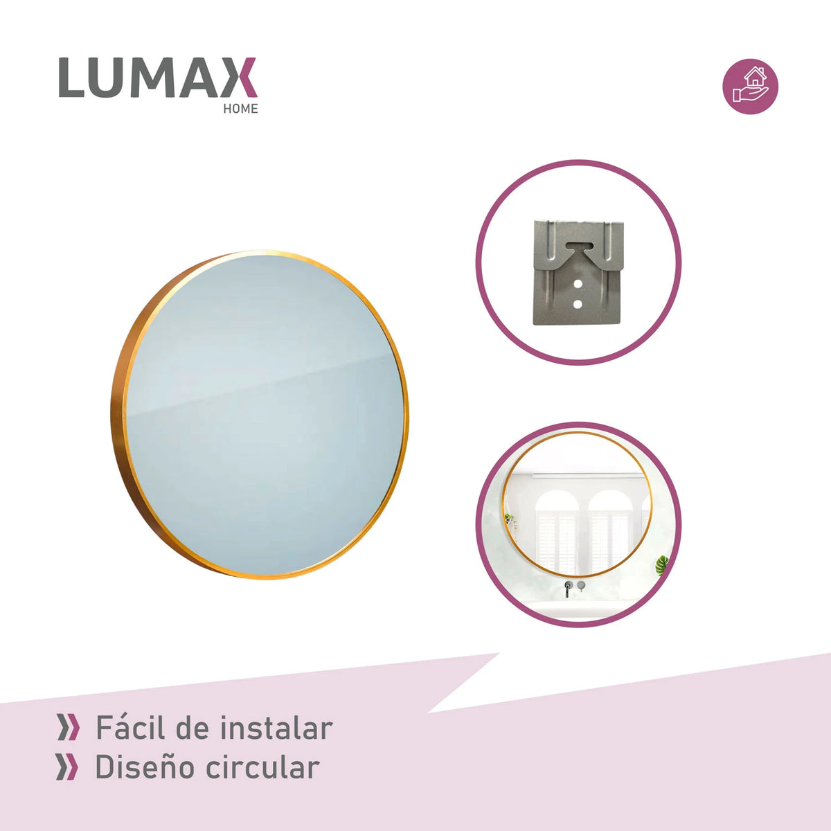 Espejo redondo de pared Lumax